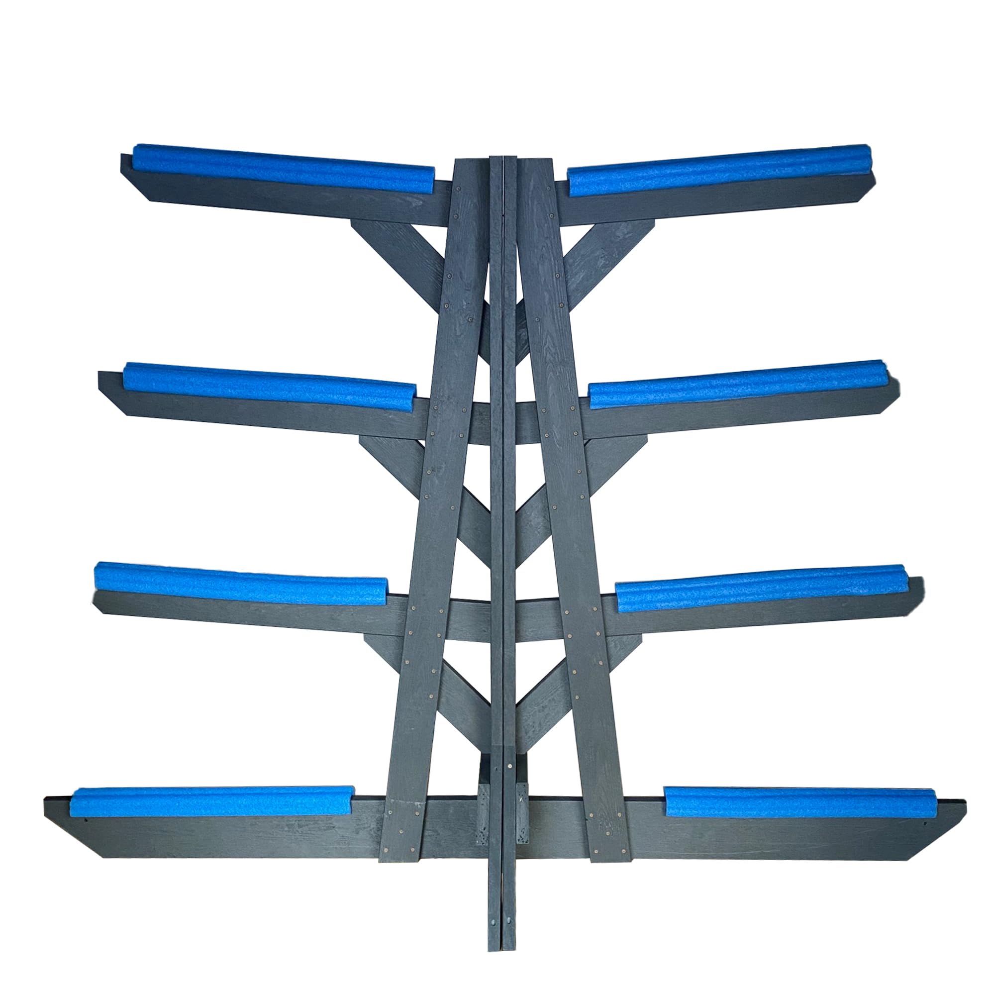 **Freestanding Poly Kayak Storage Rack - Heavy Duty Canoe & SUP Stand for Garage, Outdoor, or Shed - Perfect for Kayak, Paddle Board, and Canoe Organization**