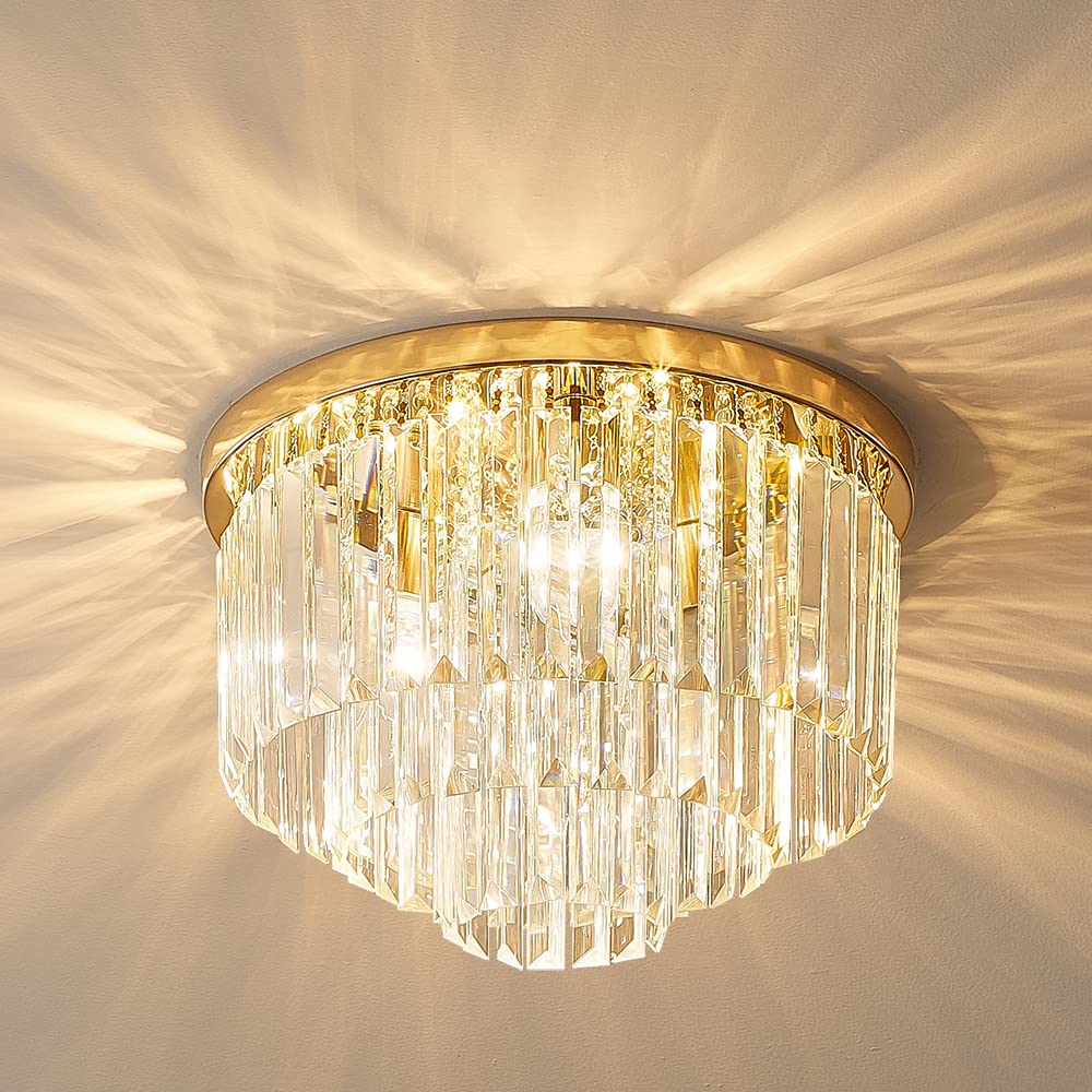 Modern French Gold Crystal Chandelier Ceiling Light - 16