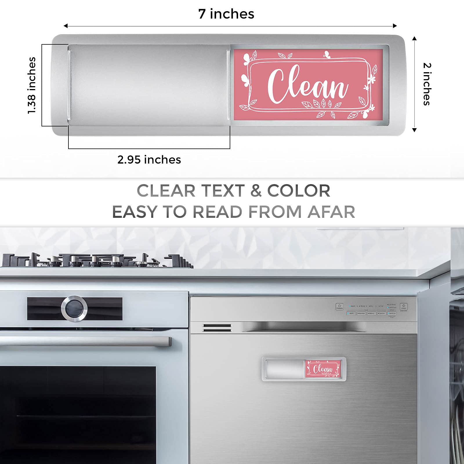 Dishwasher Clean Dirty Sign Magnet - Easy to Read Kitchen Decor with Strong Magnetic Hold | Perfect for Modern Homes & Restaurants