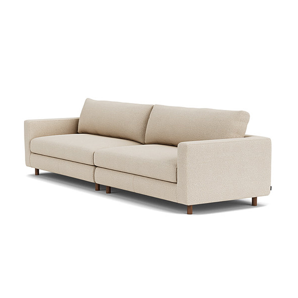Modern Dylan Boucle 4-Seater Sofa - Soft Chenille Fabric Sectional Couch for Living Room, Lounge & Family Room - Comfortable Mid-Century Style Sofa for Home Decor