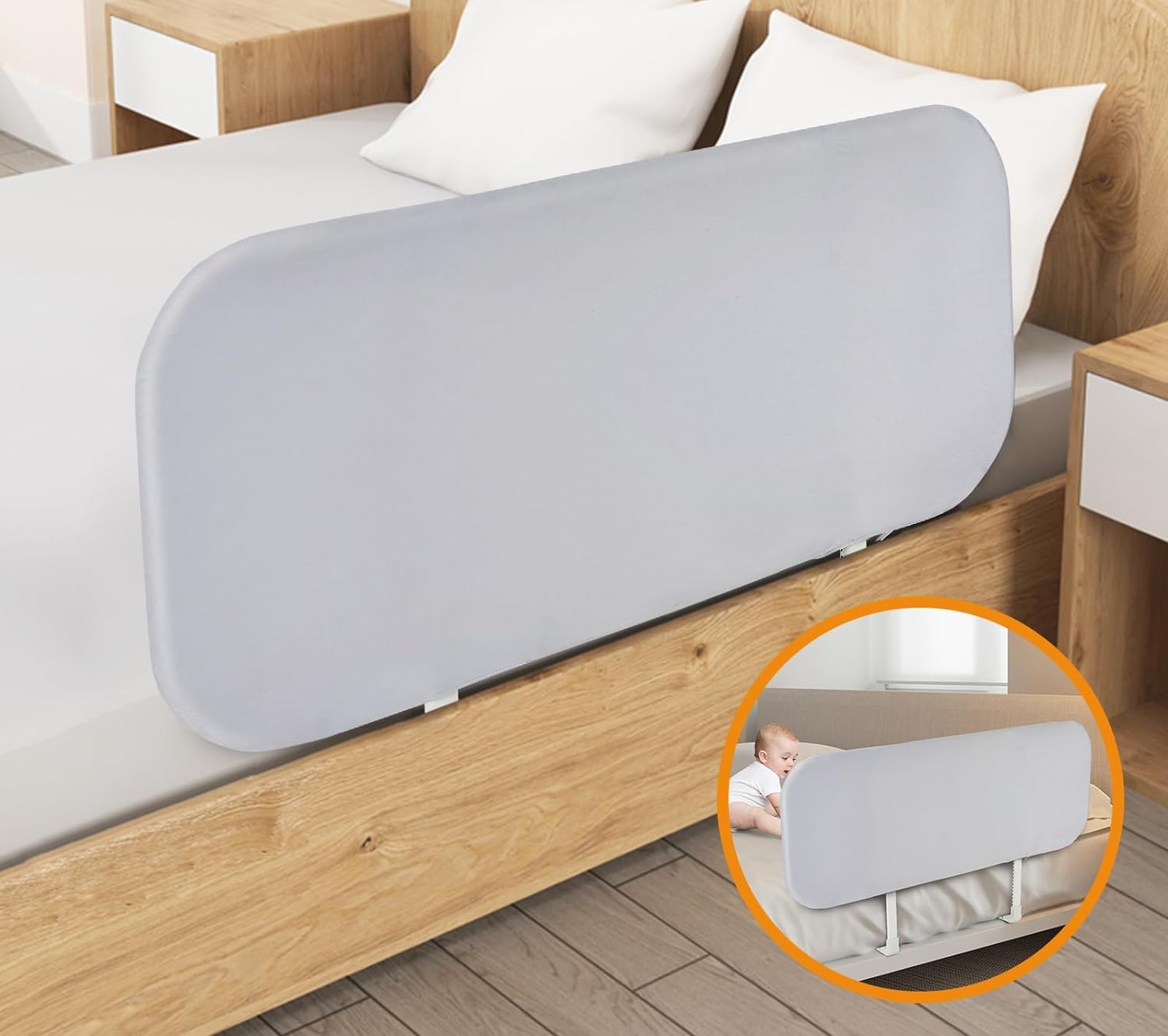 Portable Toddler Bed Rails for Travel - Adjustable Safety Guard Rail for Crib, Twin, Queen, Full & King Size Beds - Easy to Install Baby Bed Rail for Toddlers & Kids - Perfect for Hotels, Home & Airbnbs