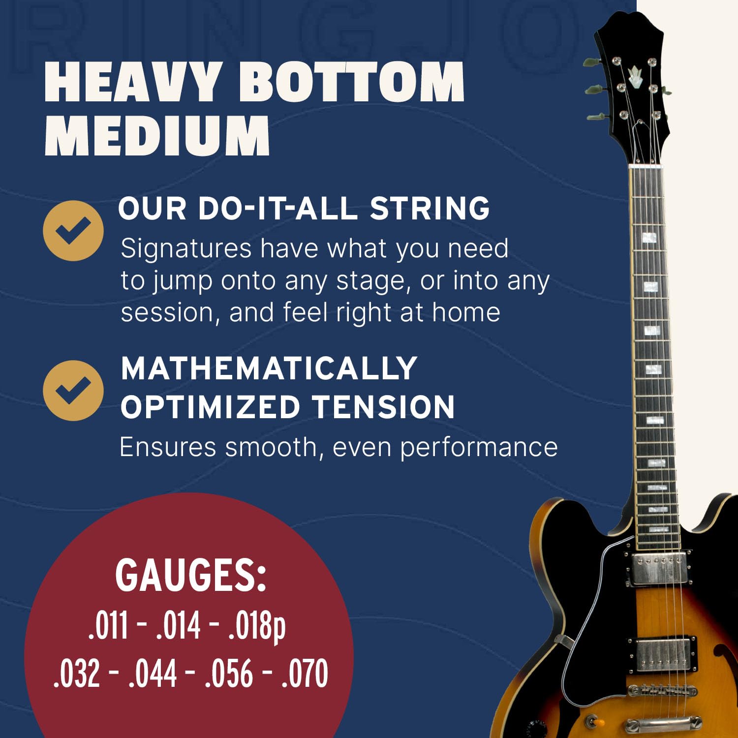 Stringjoy HVY117 7-String Electric Guitar Strings - 11-70 Heavy Bottom Medium Gauge Nickel Wound | Premium Replacement Strings for 7-String Electric Guitars | Perfect for Metal, Rock & Extended Range Playing