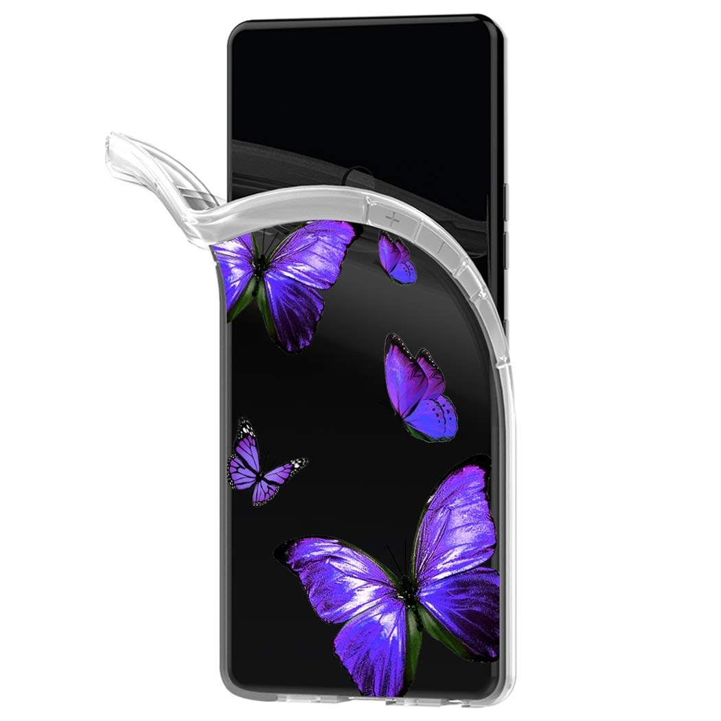 Samsung Galaxy Note 9 Case - Cute Purple Butterfly Soft TPU Shockproof Protective Clear Phone Cover for Women & Girls | Perfect for Everyday Use, Work & School Protection