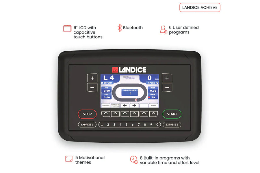 Landice U9 Rehabilitation Upright Exercise Bike - Professional Home & Gym Cardio Equipment for Physical Therapy & Fitness Training