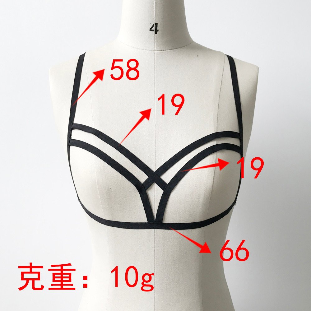 Sexy Lingerie for Women - Strappy Cage Bra, Hollow Out Harness Bras, Elastic Cupless See-Through Bra Top | Perfect for Boudoir Photography, Role Play & Romantic Nights