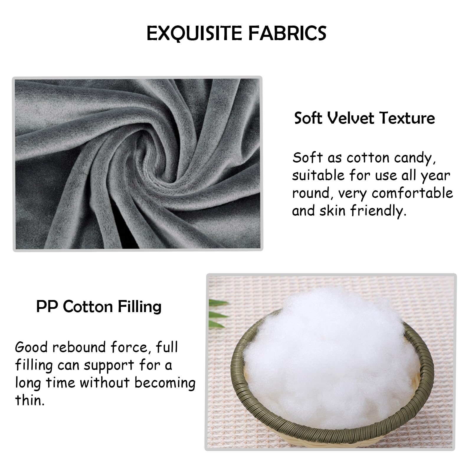 4 Pack Square Seat Cushions - Soft Velvet Chair Pads with Ties for Kitchen, Dining, Office & Living Room - 15.5