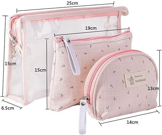 **Keetly 3-Pack PVC Toiletry Bag Organizer - Clear Travel Cosmetic Makeup Pouch with Zipper for Women (Blue) - Perfect for Gym, Travel & Daily Essentials Storage**