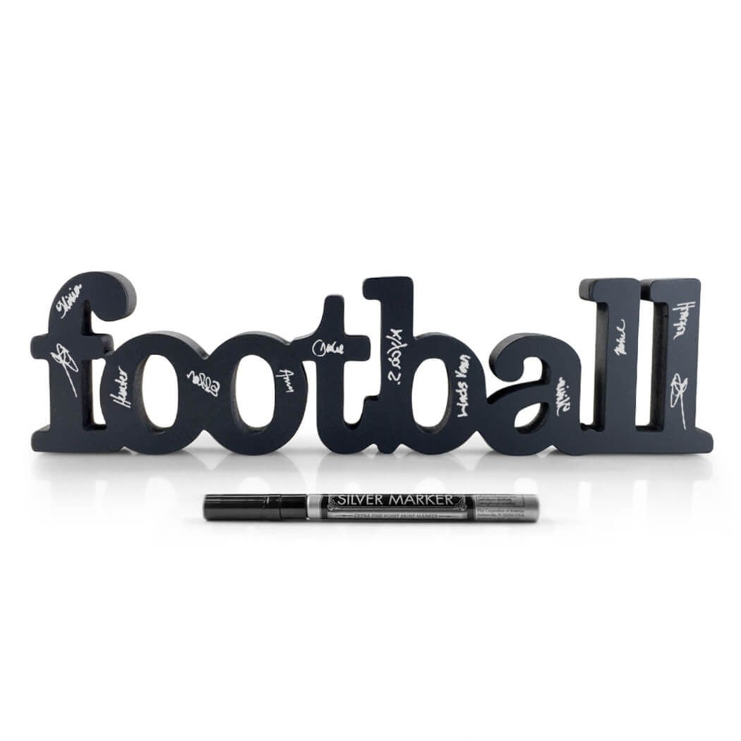 ChalkTalkSPORTS Wooden Football Sign - Ready for Autographs & Personalized Decor | Perfect for Sports Memorabilia, Fan Gifts, and Game Room Wall Art
