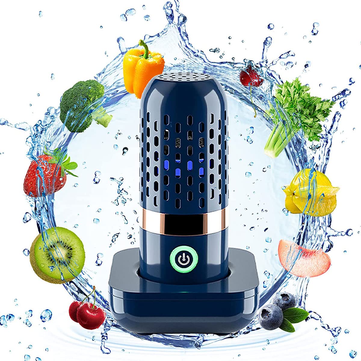 Ghopy Wireless Fruit & Vegetable Cleaner - IPX7 Waterproof USB Rechargeable 3000mAh Food Purifier for Fruits, Vegetables, Seafood, Rice & Meat | Perfect for Kitchen, Camping & Travel Use