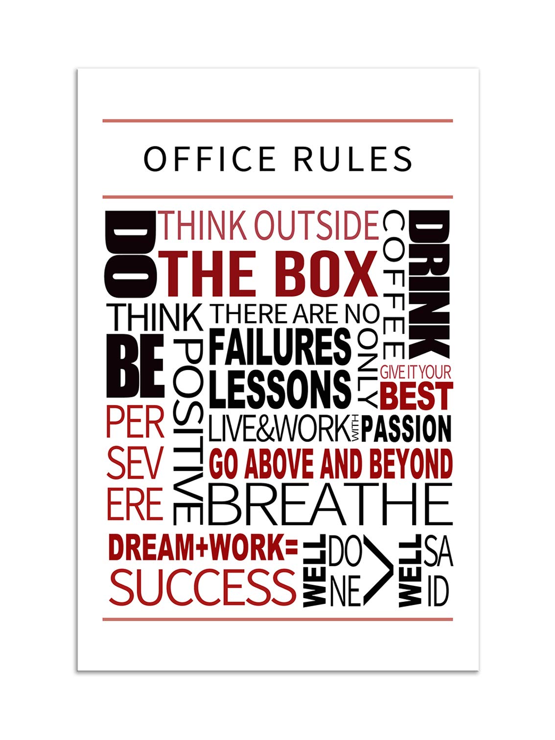 Large Inspirational Office Wall Art - Motivational Canvas Prints with Positive Affirmations & Teamwork Quotes - Framed Ready to Hang Office Decor for Workplace, Conference Room or Home Office