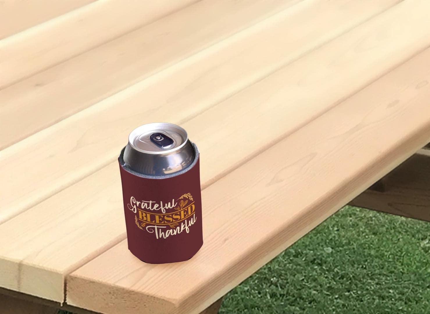 96-Pack Fall Party Supplies - Grateful Blessed Thankful Themed Can Coolers & Koozies for Autumn Gatherings, Thanksgiving, Halloween, and Outdoor Events