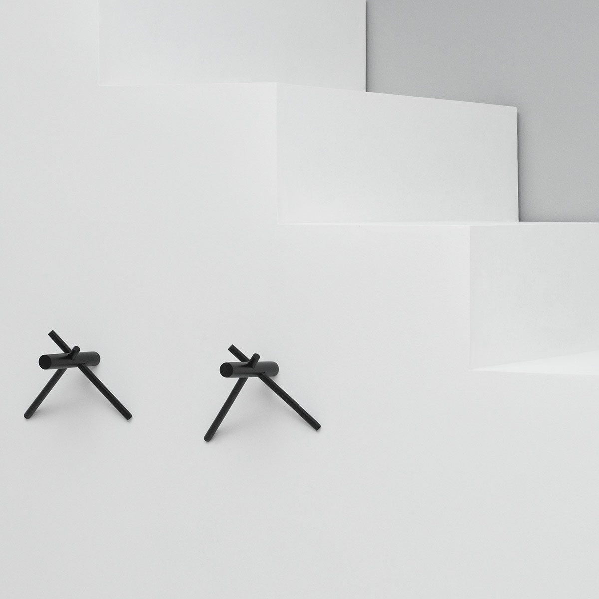 NORMANN COPENHAGEN Wooden Sticks Hooks - Set of 2 Natural Wall Hooks for Hanging Coats, Hats & Towels - Perfect for Entryway, Bathroom & Bedroom Organization