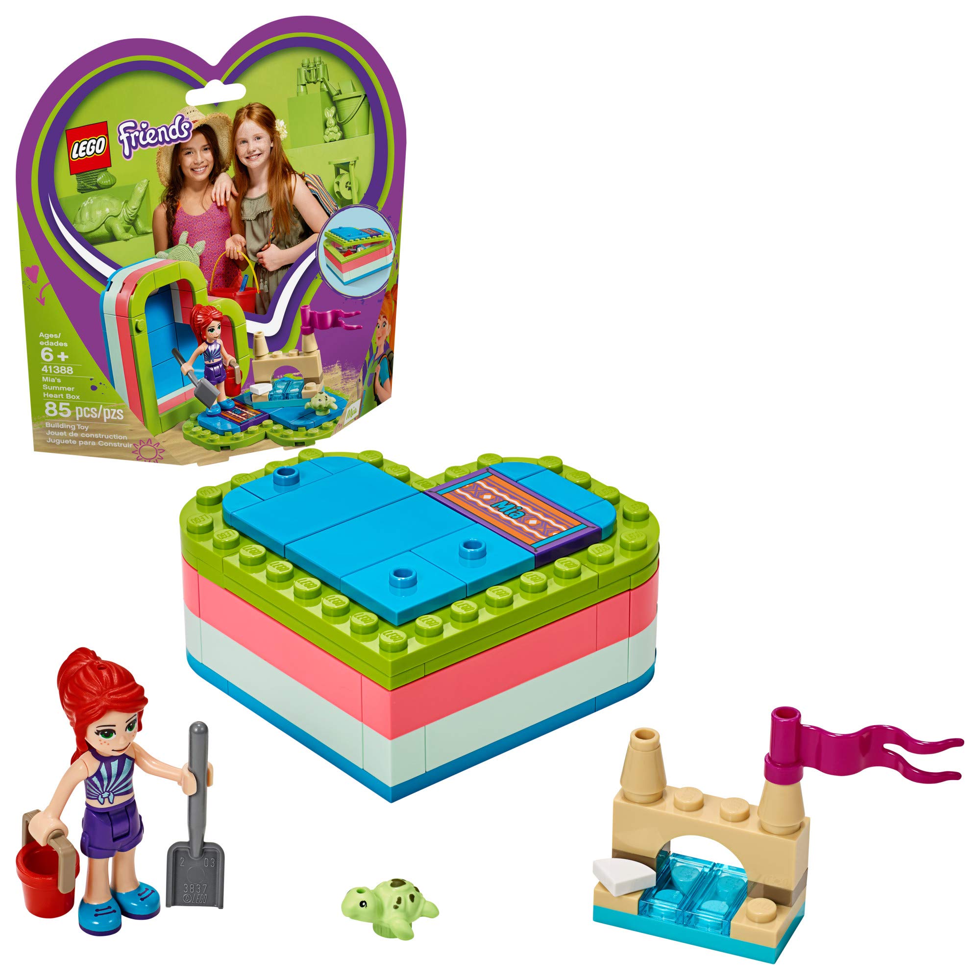 LEGO Friends Mia’s Summer Heart Box 41388 Building Kit (85 Pieces) - Creative Construction Toy for Kids, Perfect for Birthday Gifts & Summer Playtime