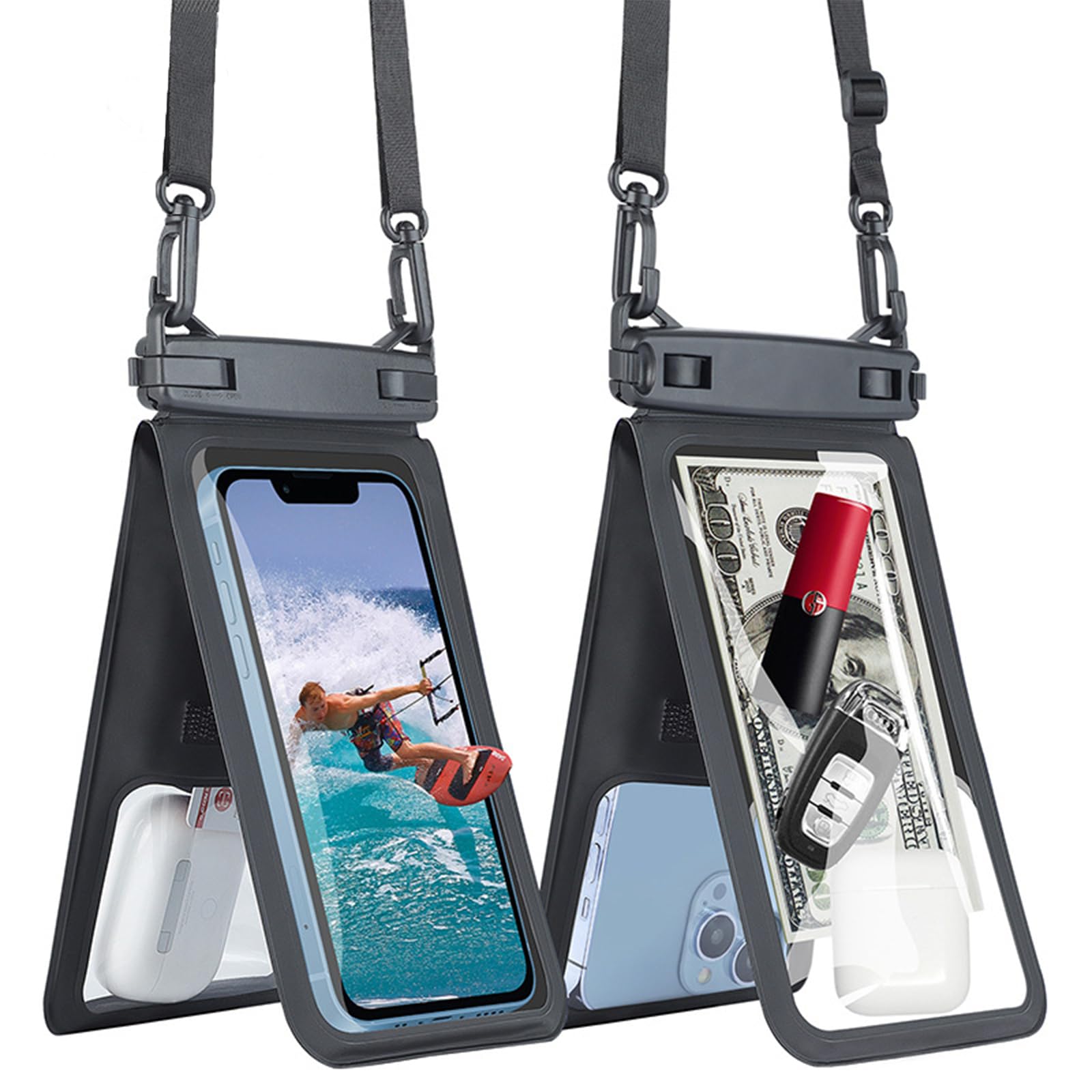 **Waterproof Phone Pouch for iPhone 15/14/13/12 Pro Max & Galaxy S24/S23 – Series 9 Plus Double Space Dry Bag – Perfect for Swimming, Beach & Vacation**