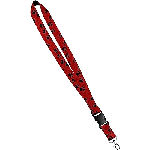 Puppy Paws Black on Red