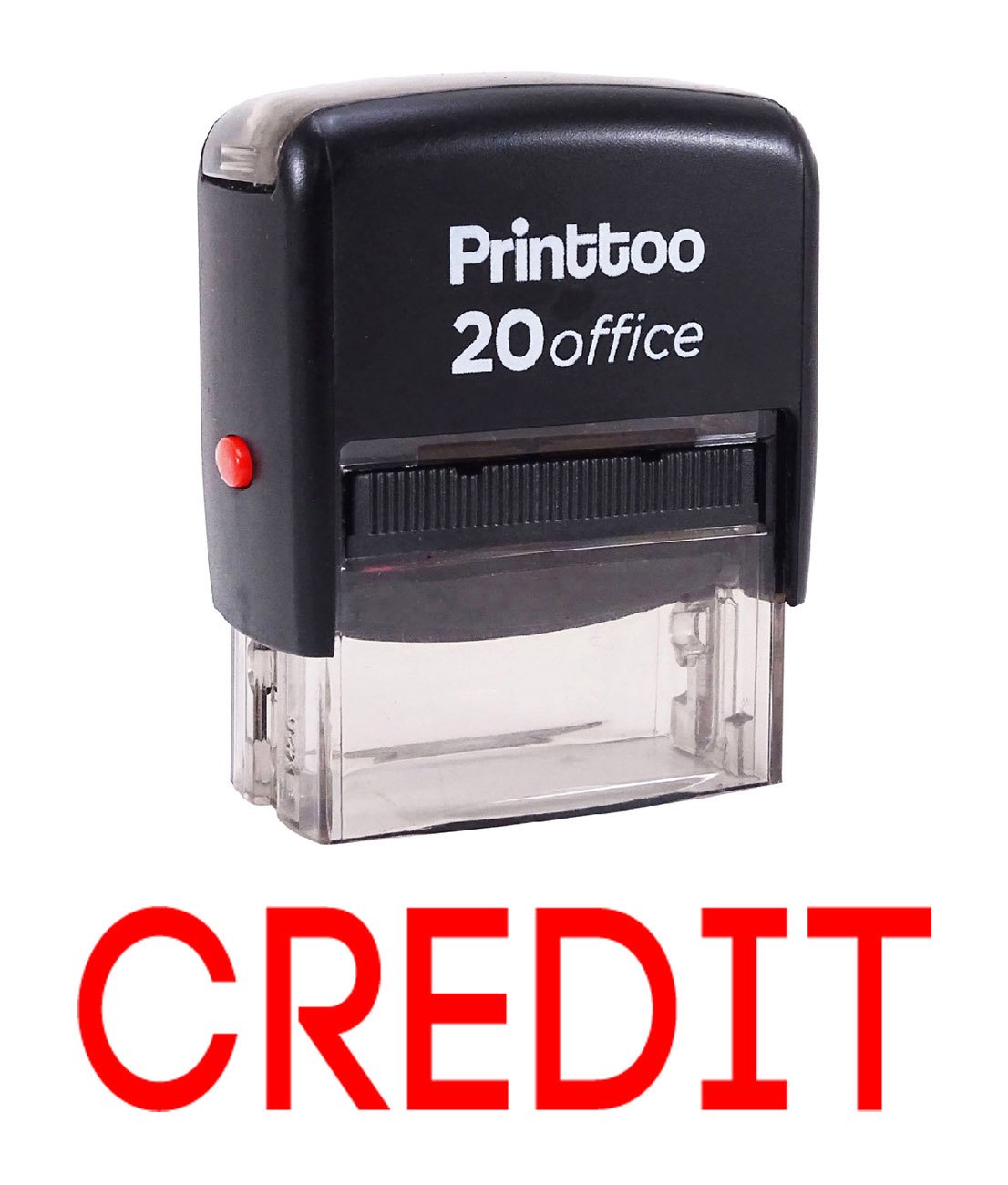 Custom Self-Inking Rubber Stamp for Office & Business - Personalized Credit Stamp in Red | Perfect for Documents, Invoices, and Paperwork