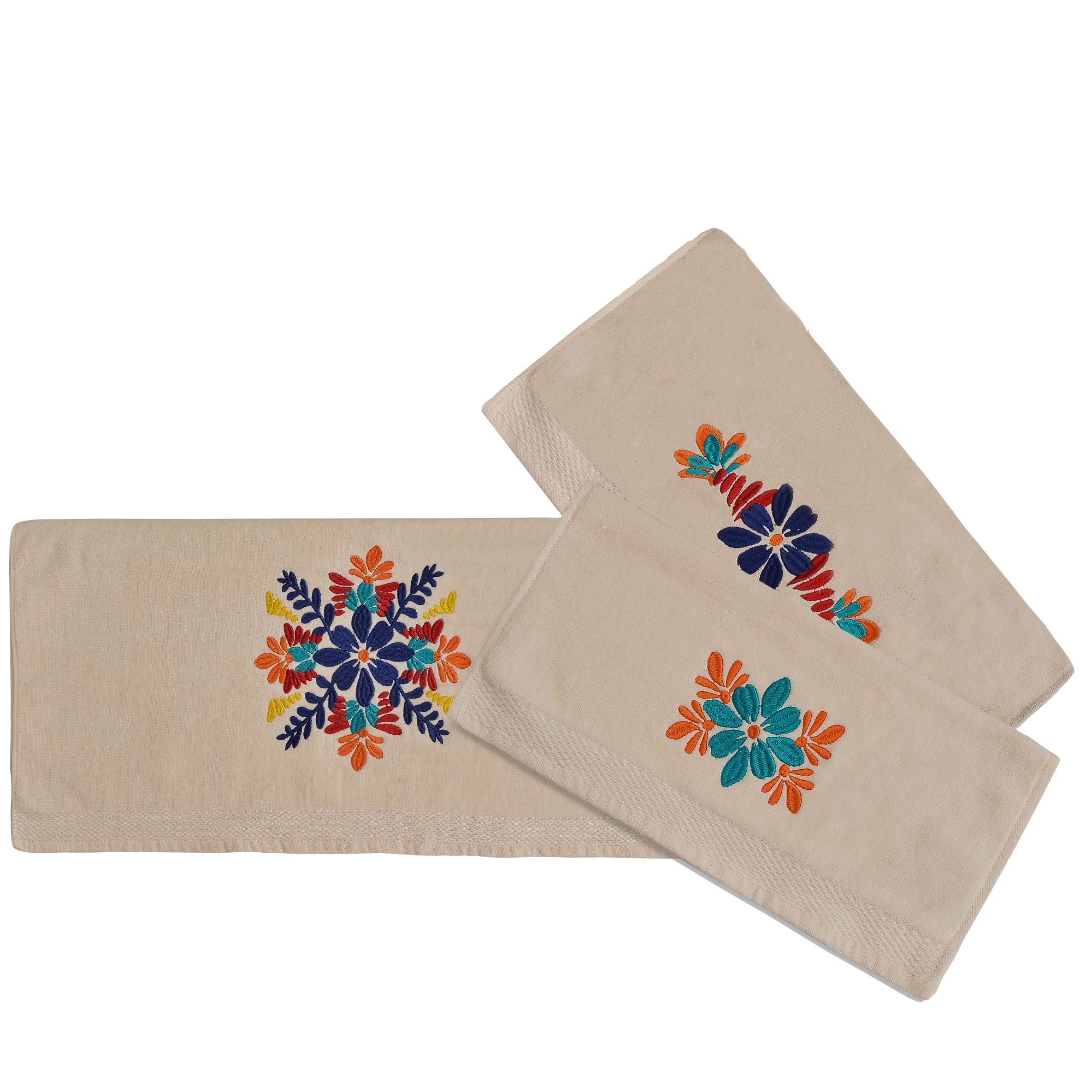 Bonita 3-Piece Soft Bath Towel Set - 100% Cotton, Natural Color | Perfect for Spa, Bathroom & Beach Use