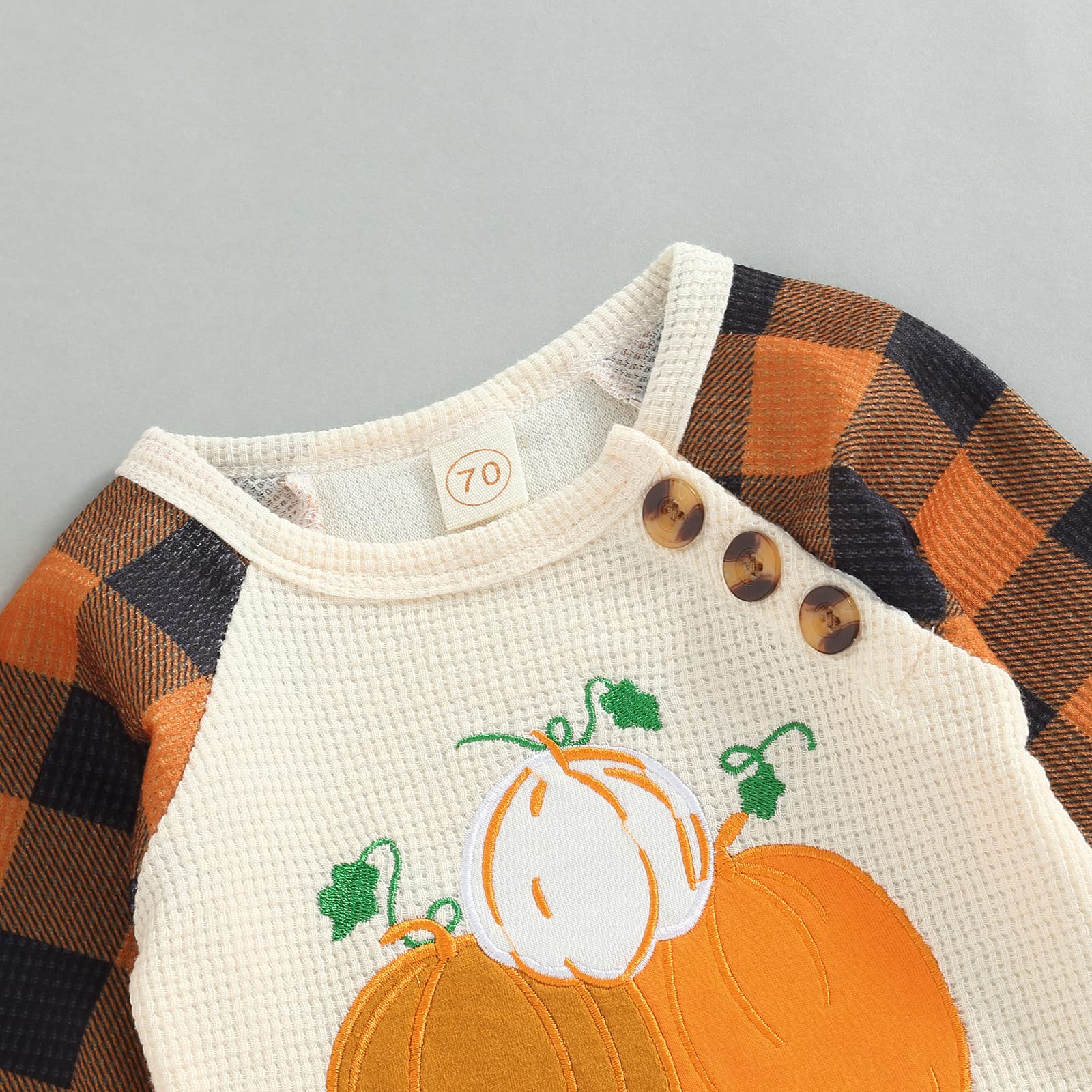 Halloween Baby Outfits - Pumpkin Ghost Print Cotton Linen Romper for Newborn Boys & Girls | Long Sleeve Jumpsuit for Infant Costume Party & Photo Shoots
