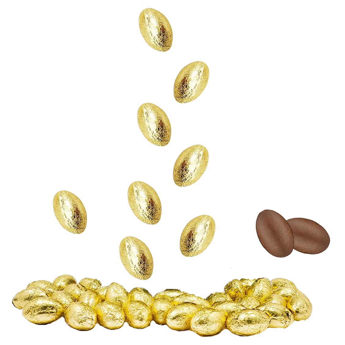 Premium Kosher Certified Easter Chocolate Golden Eggs - Gold Foil Wrapped Milk Chocolate Eggs, 5 LB Bulk (Approx. 450 Eggs) - Perfect for Easter Baskets, Party Favors & Holiday Gift Giving