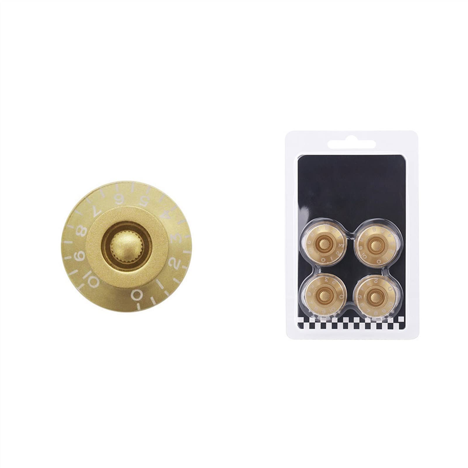 4 Pcs Gold & White Metric Acrylic Guitar Knobs - Volume & Tone Control for Electric Guitar Parts & Accessories | Perfect for DIY Guitar Upgrades & Customization