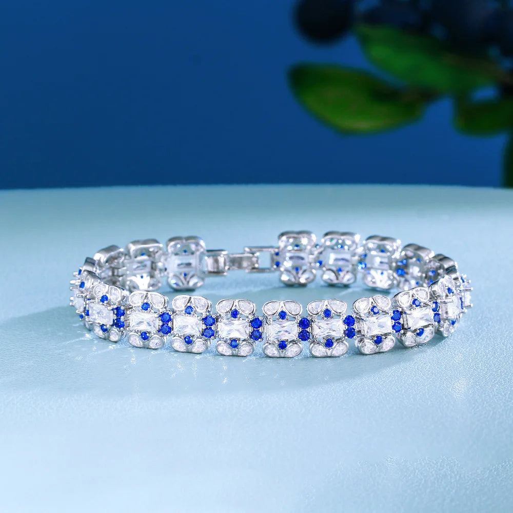 Elegant Cubic Zirconia Wedding Bracelet - Sparkling CZ Crystal Bridal Jewelry for Bride & Bridesmaids - Perfect Gift for Weddings, Anniversaries & Special Occasions