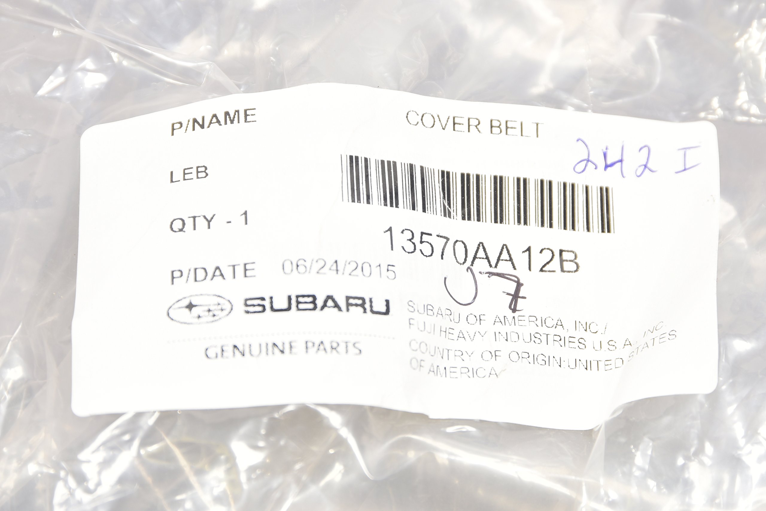 Genuine Subaru 13570AA12B Timing Belt Cover - High Quality OEM Replacement Part (1 Pack) - Perfect for Subaru Engine Maintenance & Repair