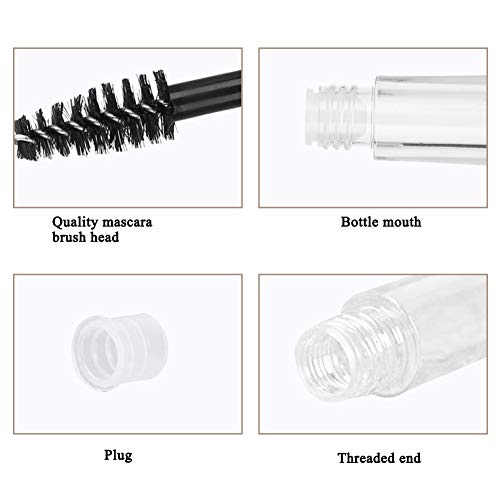 Empty Mascara Tube with Eyelash Wand - Refillable Mascara Bottle for DIY Eyelash Growth Oil & Cosmetics | Perfect for Travel, Salon Use & Makeup Artists