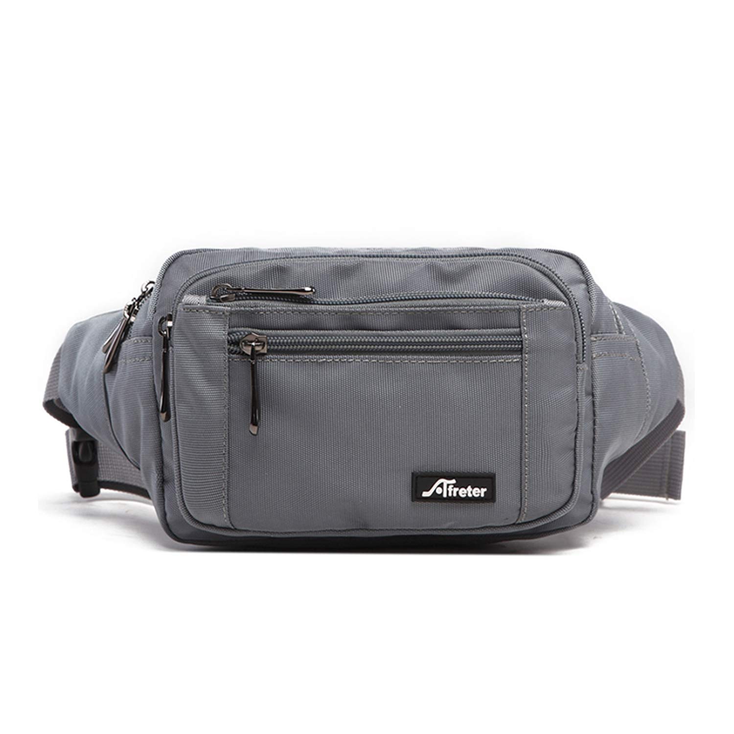 FANDARE Waist Pack for Boys & Girls - Waterproof Nylon Chest Bag, Fanny Pack for Teens, Men & Women - Perfect for Outdoor Travel, Running, Cycling & Sports - PU Crossbody Sling Bag (Gray)
