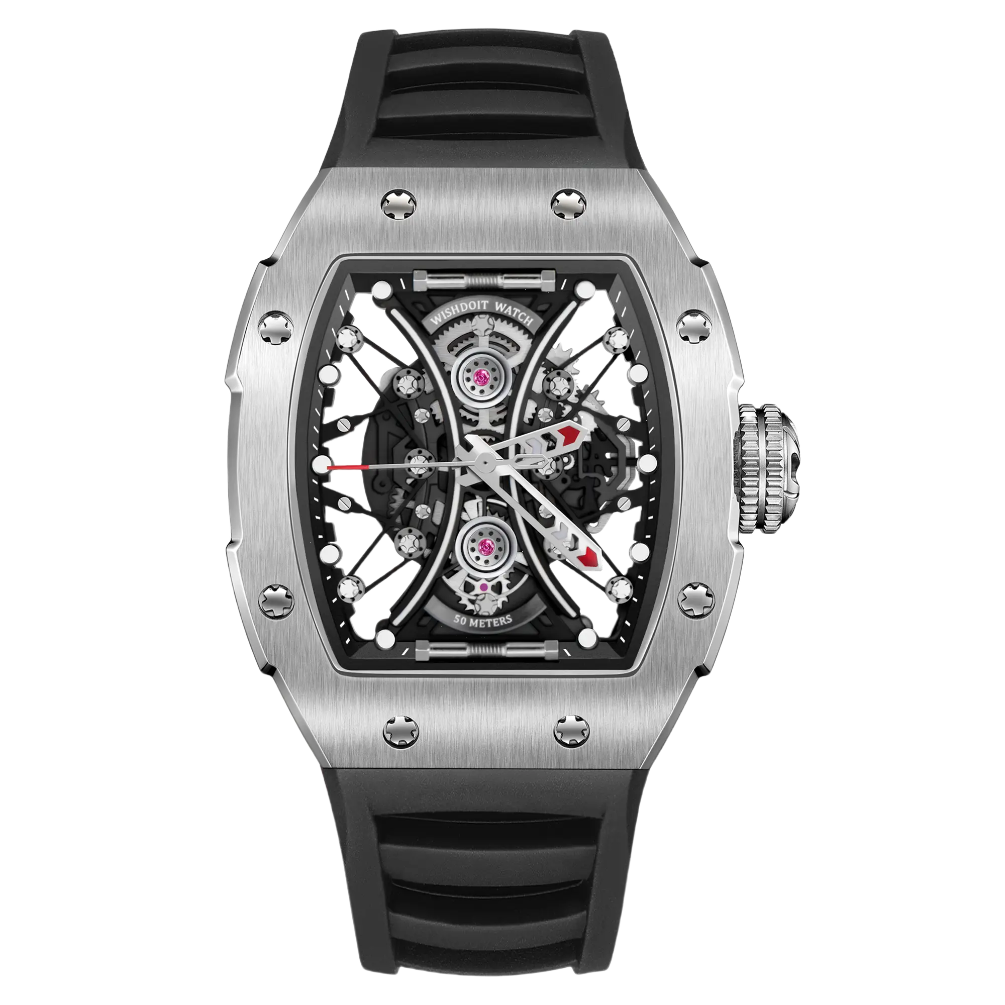 Elegant Hourglass Skeleton Quartz Watch for Men & Women - Stylish Open-Heart Design with Clear Case Back - Perfect for Business, Formal Events & Gift Giving