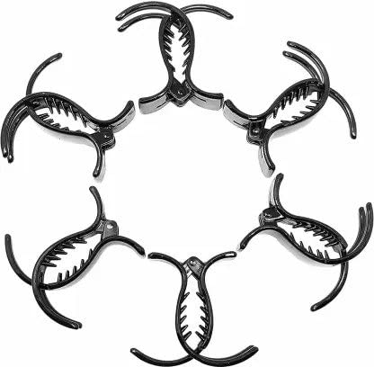 Stylish Black Plastic Hair Claw Clips for Women - 6 Piece Set | Fashion Hair Accessories for Ponytails, Buns & Updos | Secure Hold for Daily Use & Special Occasions