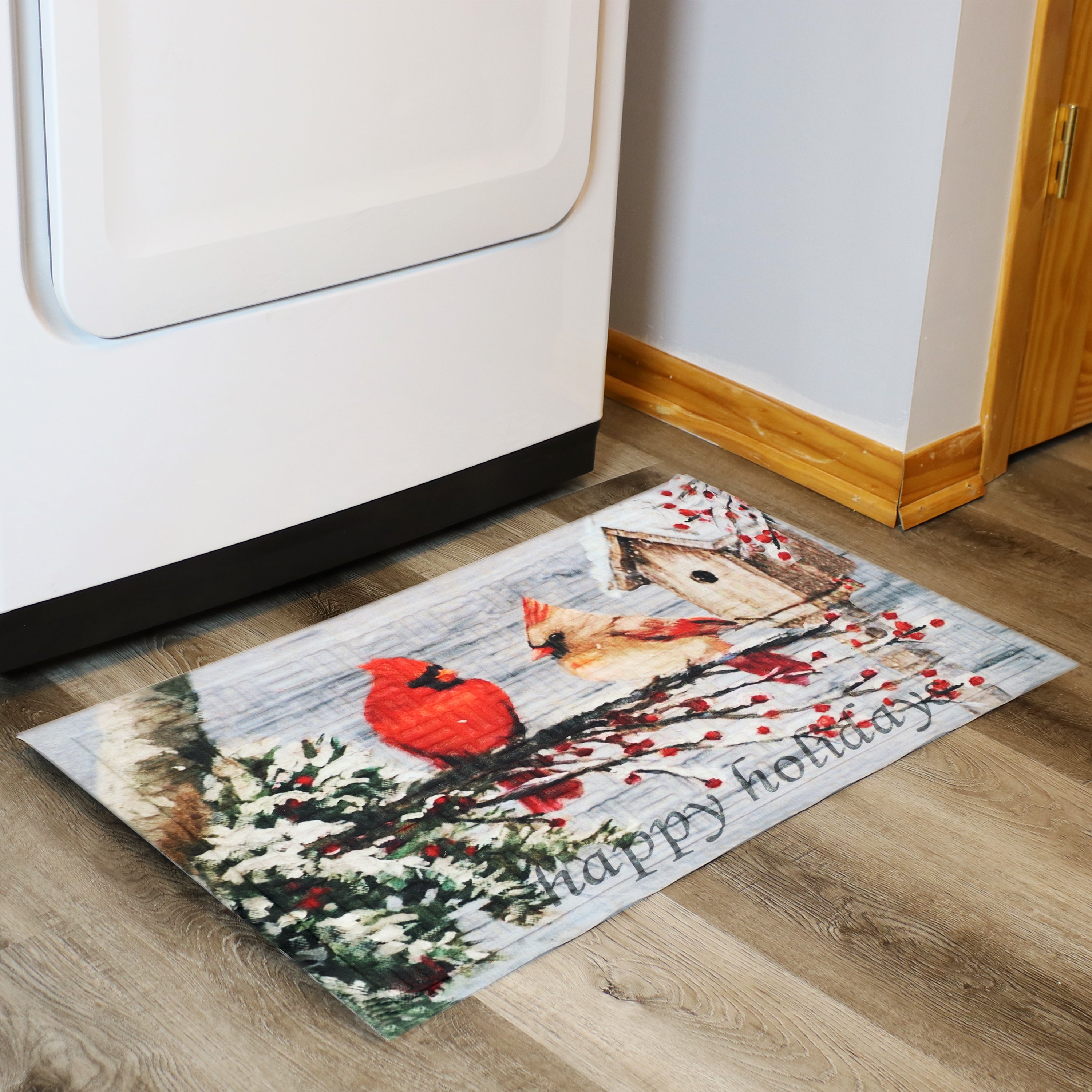 Sunnydaze 17.5 x 29 Indoor Holiday Doormat - Non-Slip Christmas Welcome Mat for Front Door, Porch, and Entryway Decorations