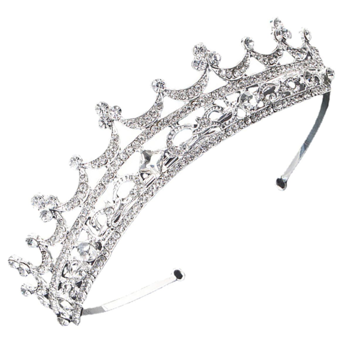 Beaupretty 2 Pack Silver Rhinestone Crystal Headband - Elegant Wedding Tiara & Bridal Hair Accessories for Women | Perfect for Princess-Themed Weddings, Bridal Showers, and Special Occasions