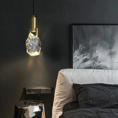 Modern Crystal Pendant Light - Elegant Ceiling Fixture for Dining Room, Kitchen Island & Bedroom Decor | Dimmable LED Chandelier Lighting