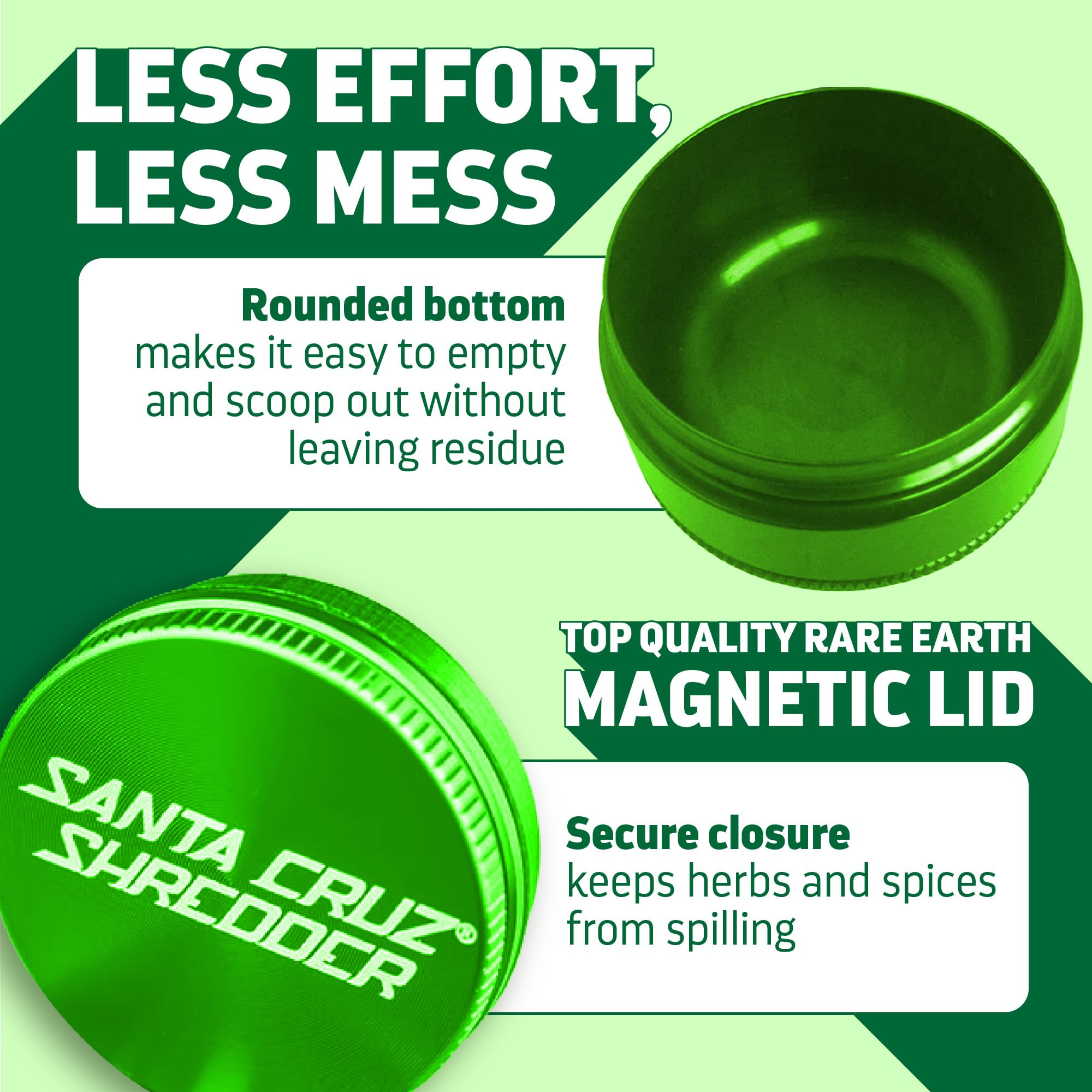 Premium Santa Cruz Shredder 3-Piece Metal Herb Grinder - Large 2.7