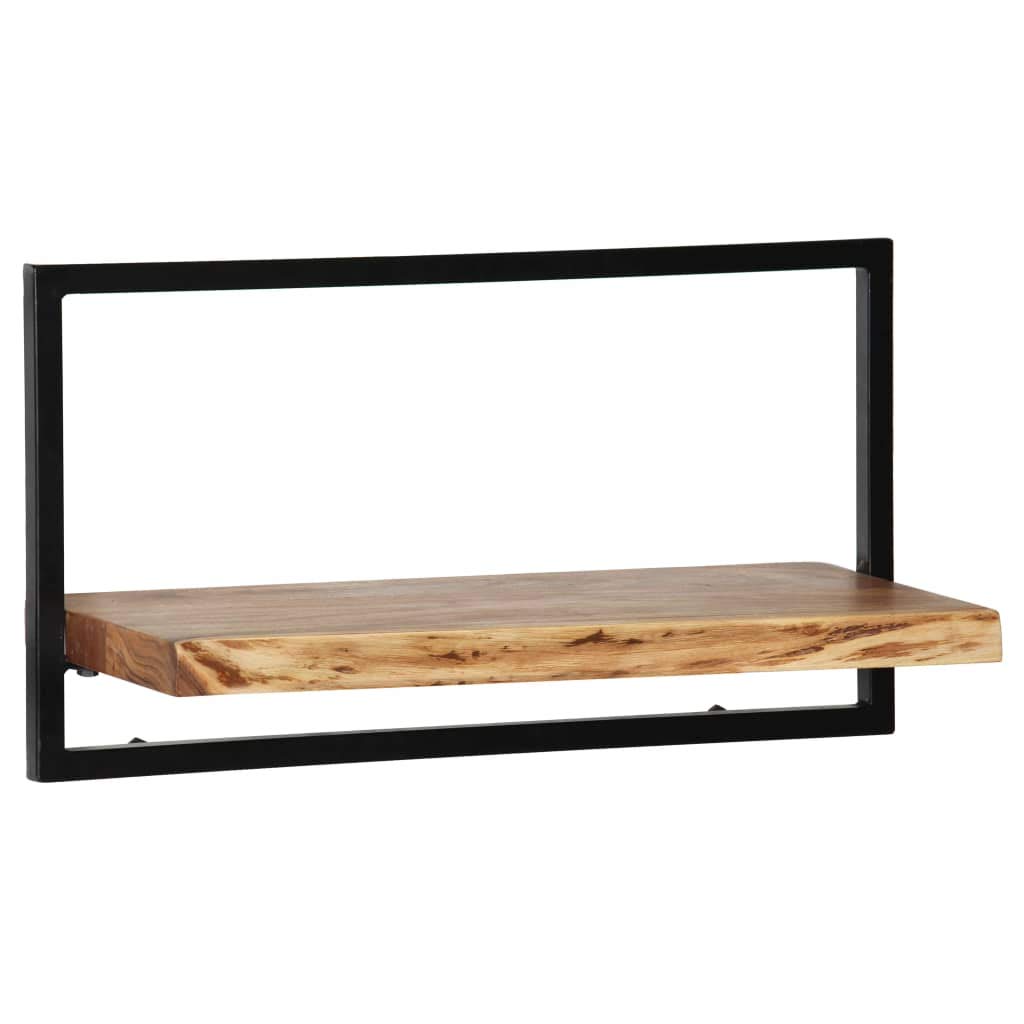 Festnight Set of 5 Floating Wall Shelves - Powder Coated Steel Frame with Solid Acacia Wood - Wall Mounted Display Shelf for Books, DVDs & Collectibles - Perfect for Living Room, Bedroom & Home Office Decor - Space Saving Storage Solution for Small Spaces