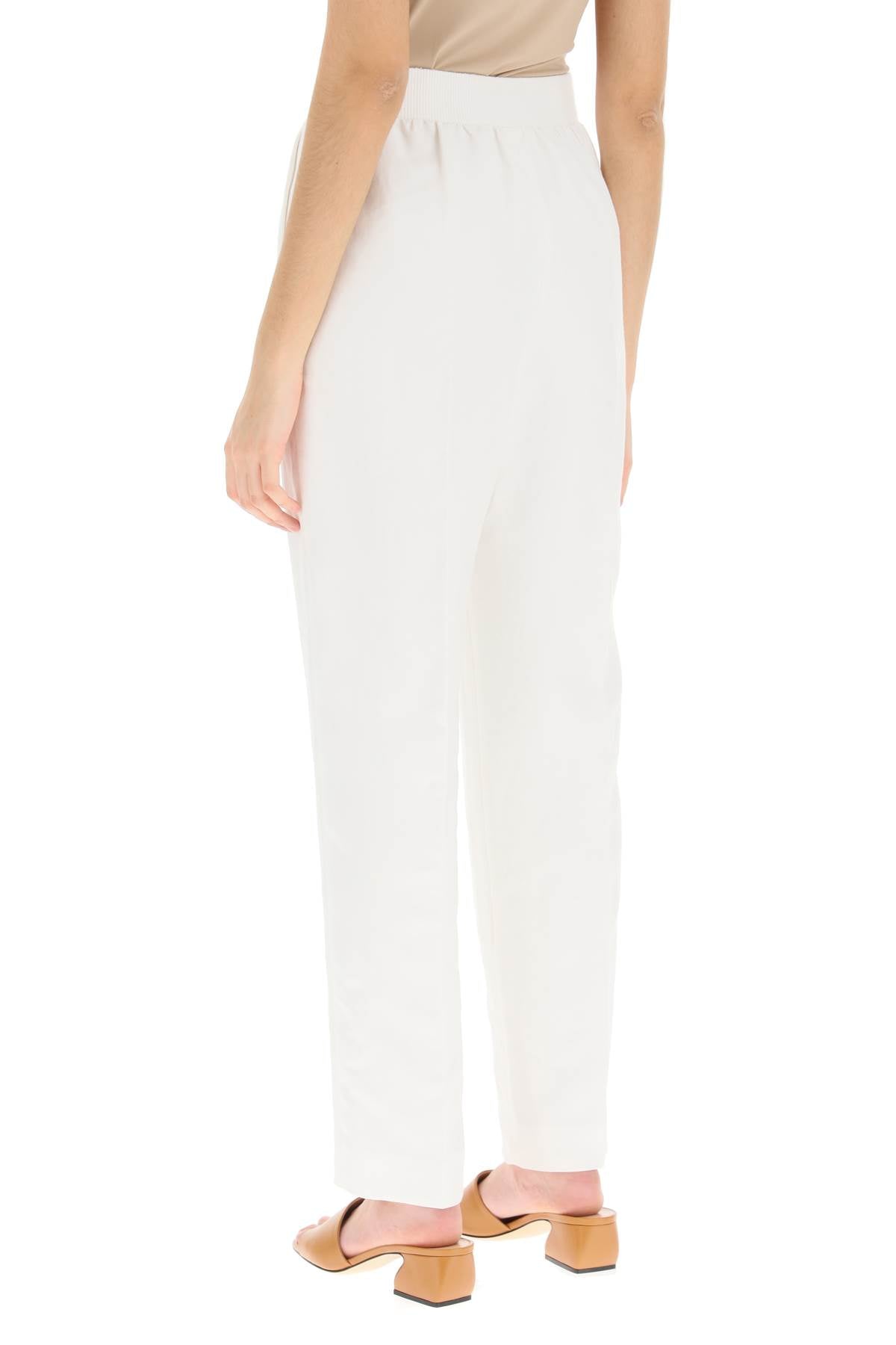 Agnona Women's Linen Pants - High Waisted Summer Casual Trousers for Travel & Beach Vacations
