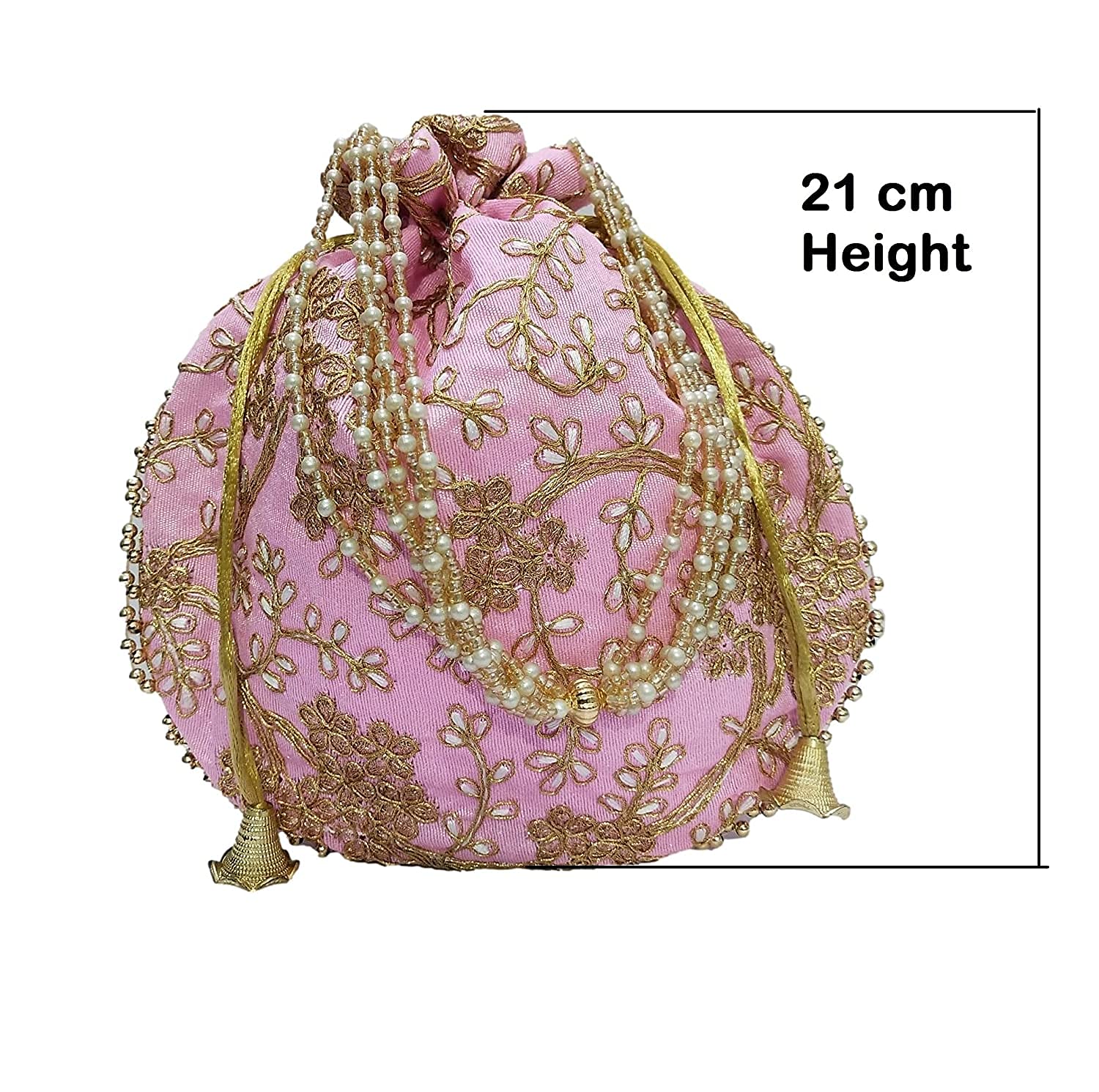 Stylish Athizay Potli Bags (Pack of 2) - Baby Pink & Rani Matka Designer Handbags for Women & Girls | Perfect for Weddings, Parties & Return Gifts | Elegant Clutch for Special Occasions
