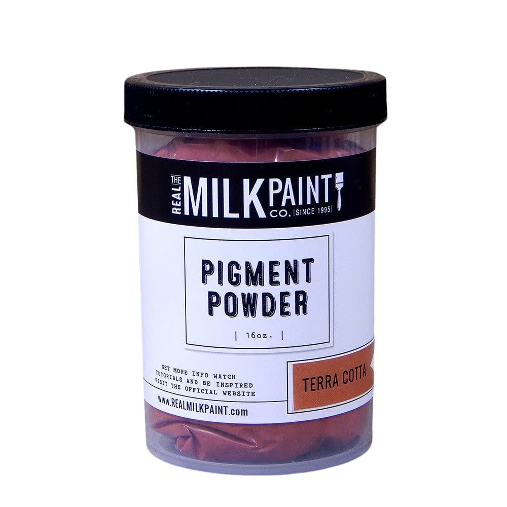 Real Milk Paint Pigment Powder - 16 oz Terra Cotta | Mica Powder for Epoxy Resin, Concrete, Wood Putties, Plaster & Plastic Resins | DIY Crafts, Furniture Restoration & Home Decor Projects