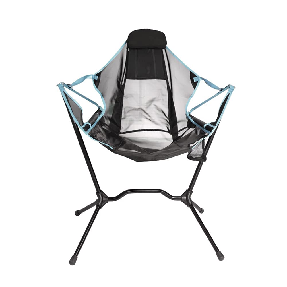 YU XIN Heavy Duty Reclining Camping Chair - Portable Folding Outdoor Chair for Adults & Kids with Aluminum Alloy Frame - Perfect for Lawn, Beach, Picnic, Travel & Stargazing (Blue) - Ideal for Backyard Relaxation, Beach Lounging & Outdoor Adventures