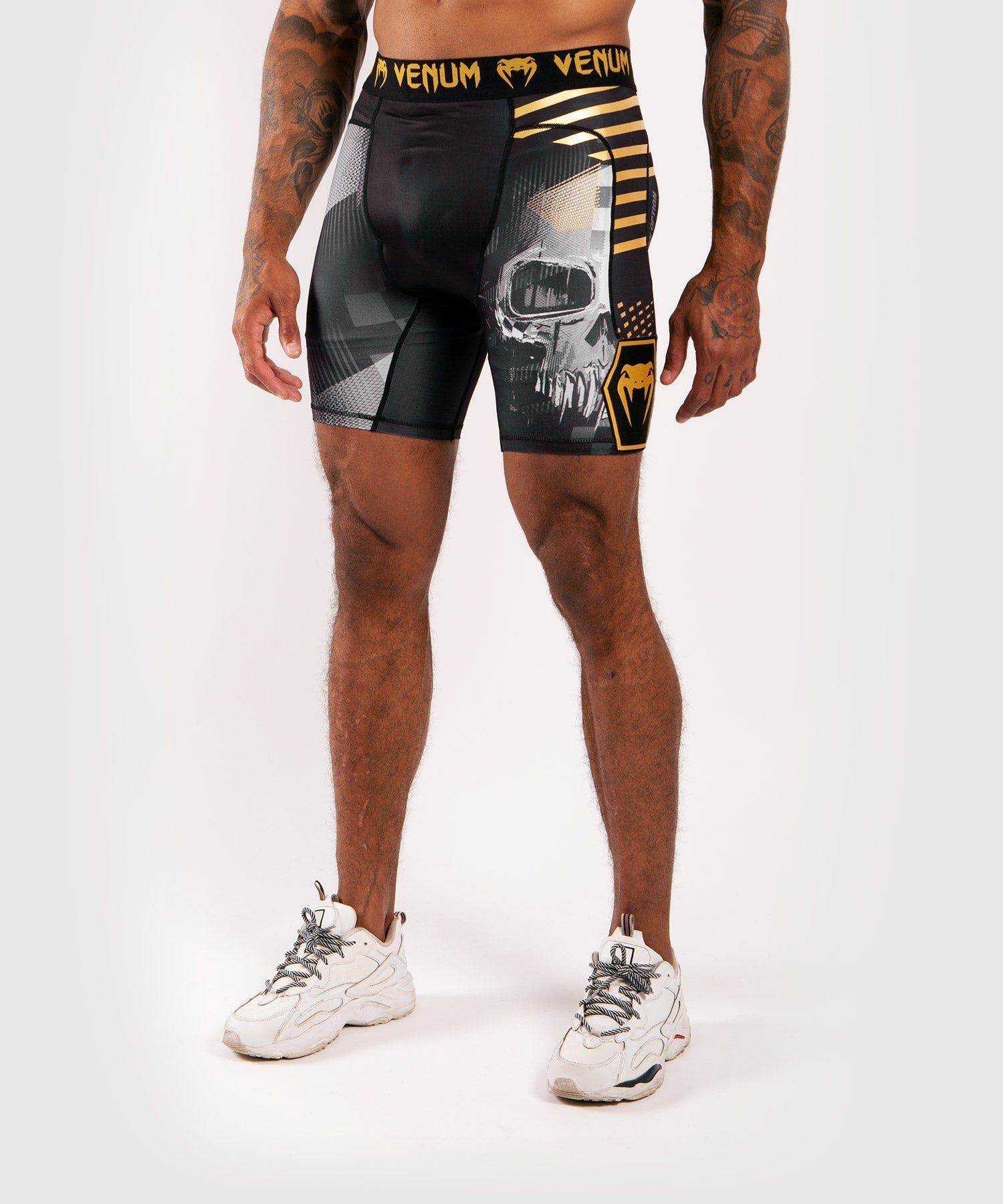 Venum Skull Compression Shorts for Men - Black MMA & Workout Shorts for Training, Running & Fitness - Moisture Wicking & Breathable