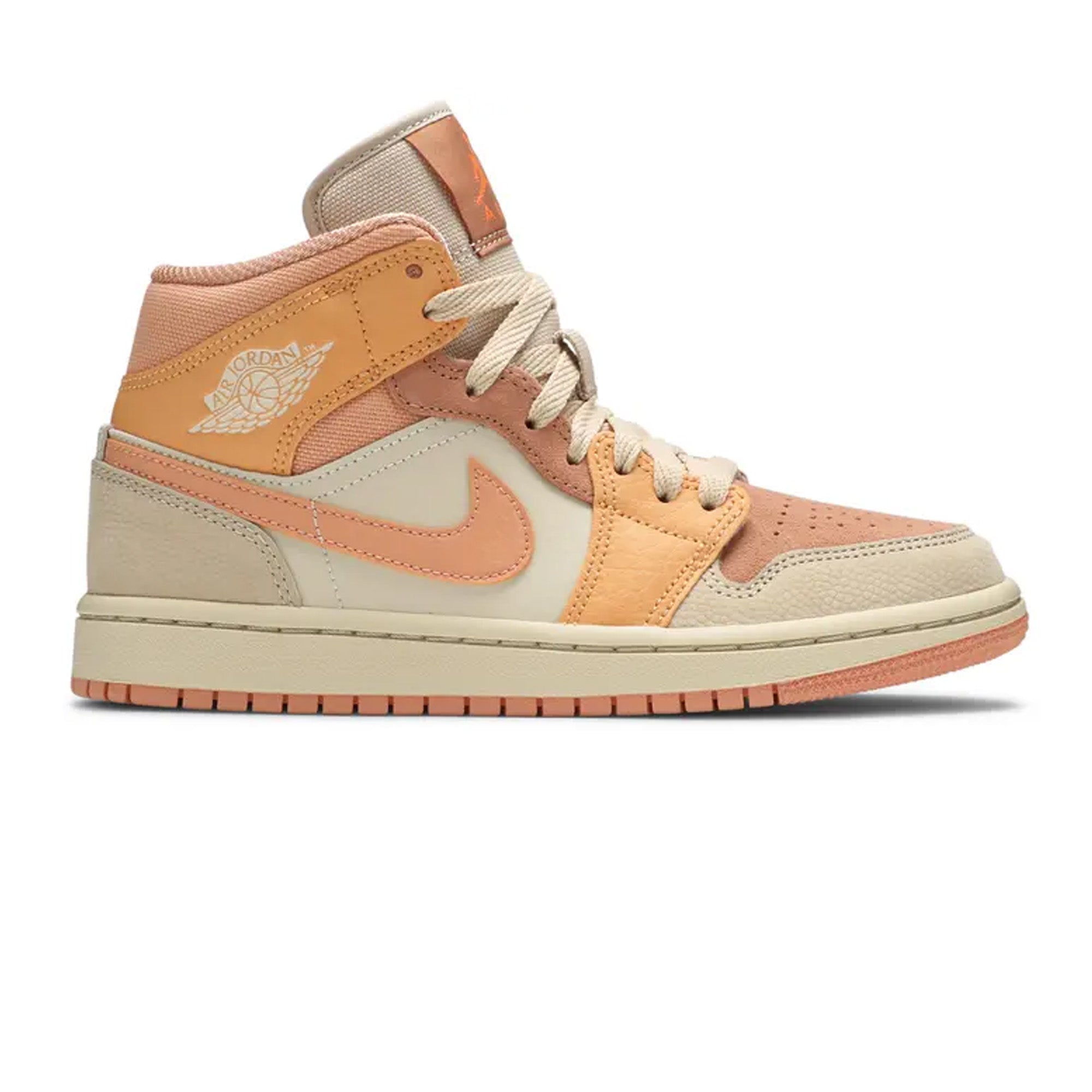 Air Jordan 1 Mid 'Apricot Orange' Women's Basketball Shoes - Retro High-Top Sneakers for Casual Wear & Street Fashion