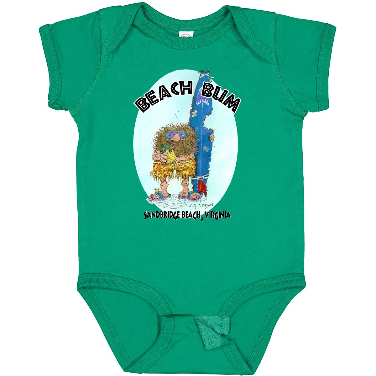 Inktastic Beach Bum Sandbridge Beach Virginia Baby Bodysuit - Gary Patterson Design | Cute Infant Onesie for Boys & Girls | Perfect for Beach Vacations, Family Outings & Photo Shoots