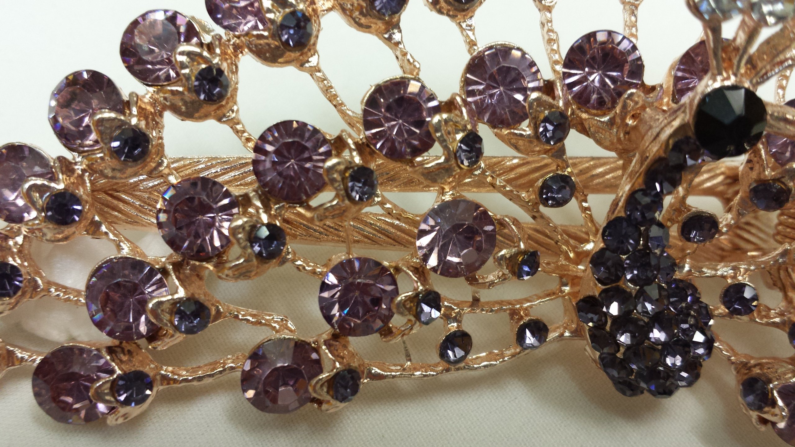 Sparkling Crystal Rhinestone Peacock Hair Clips - Large Amethyst Hair Pins & Sticks for Women | Elegant Hair Accessories for Weddings, Parties & Special Occasions