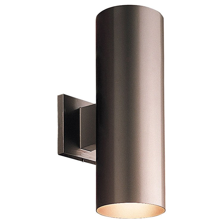 5 Pack Cylindrical Two Light LED Wall Lantern Outdoor - Modern Black Sconce Lighting for Porch, Patio, Garage & Entryway