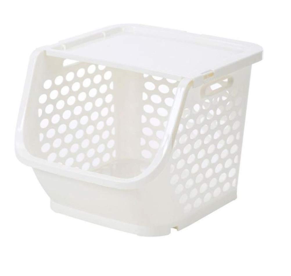 WIONC Stackable Plastic Storage Basket for Toys, Laundry, Kitchen, Fruits & Snacks - Multi-Purpose Organizer for Home, Office & Dorm (Color: A) | Space-Saving Desktop Organizer for Clutter-Free Living