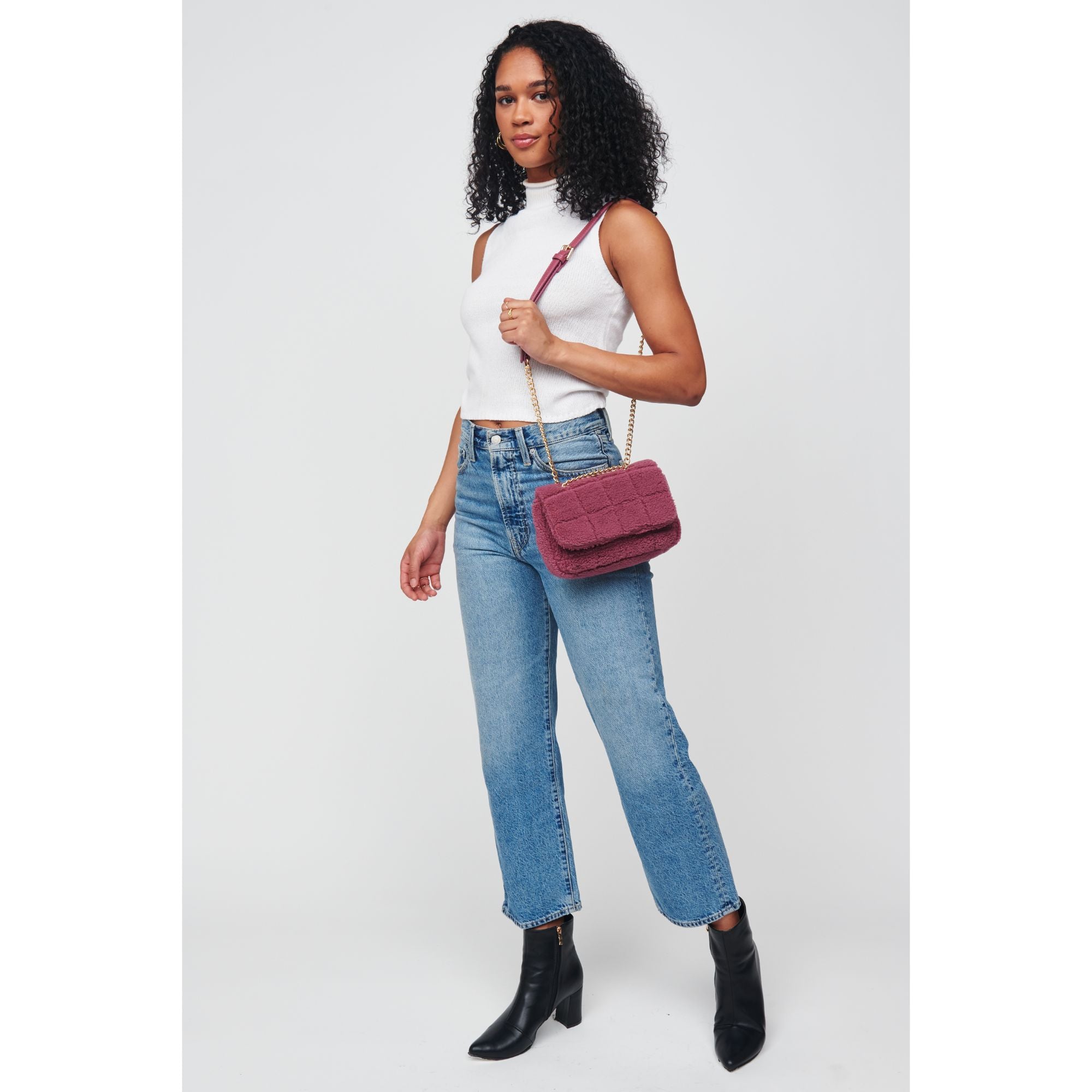 Ryeland Sherpa Crossbody Bag for Women - Soft Fleece Shoulder Purse with Adjustable Strap, Perfect for Travel, Shopping & Daily Use