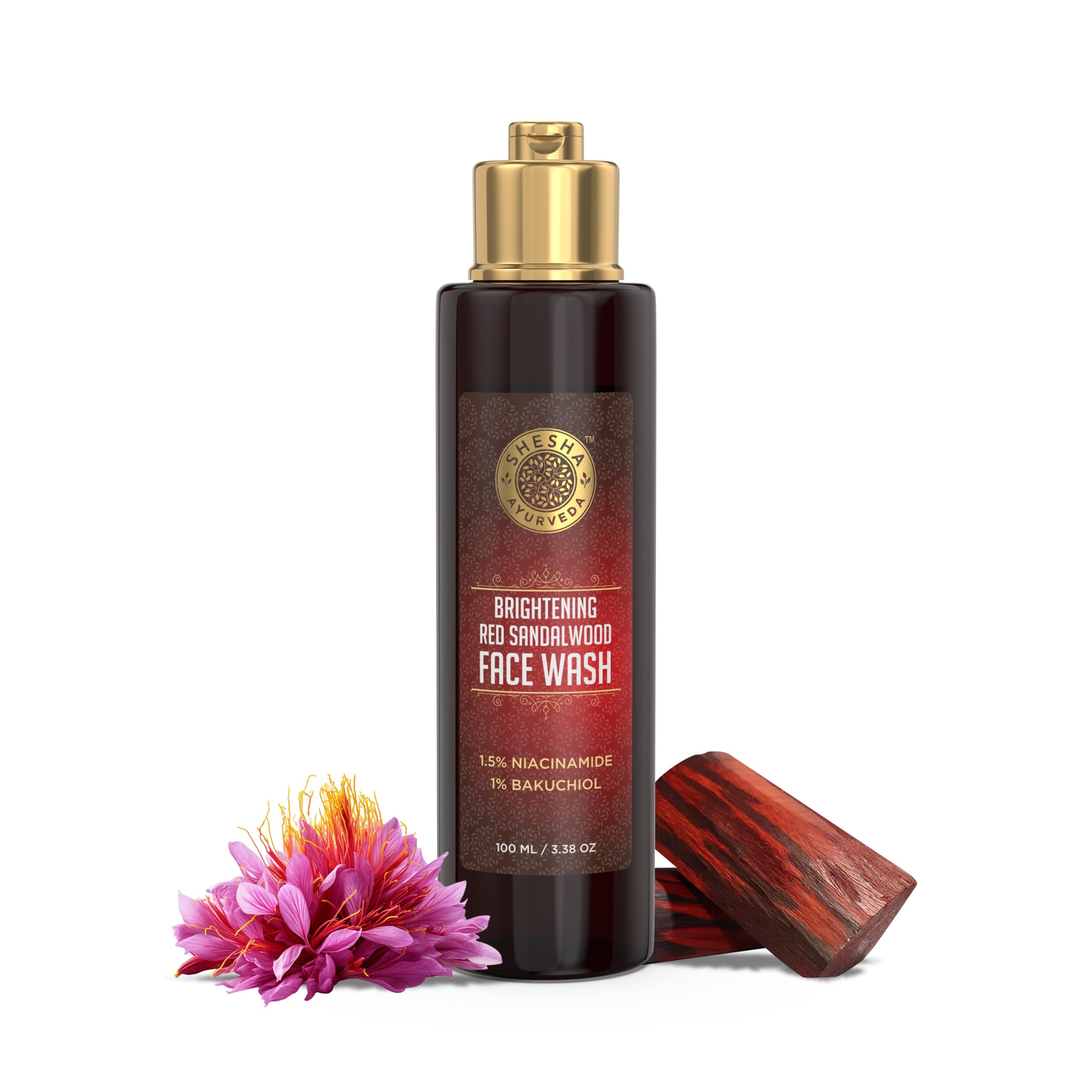**Shesha Ayurveda Red Sandalwood Face Wash for Brightening & Hydrating Skin – Natural Deep Cleansing for Men & Women – Perfect for Daily Skincare & Glowing Complexion**