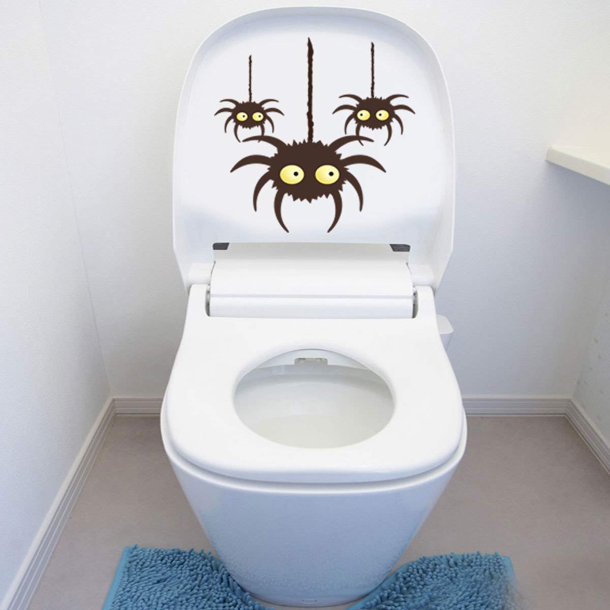 Removable Toilet Stickers - Spider WC Wall Decals for Bathroom Decor