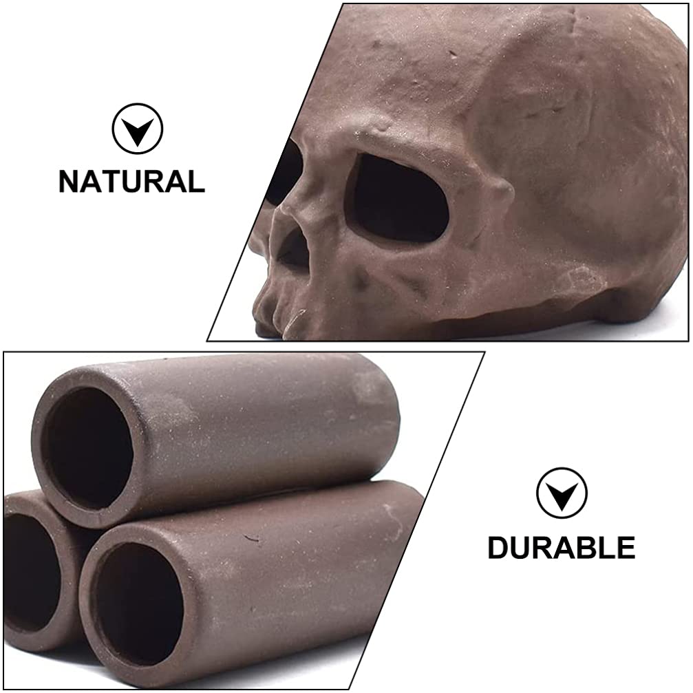 Balacoo 3-Piece Clay Pot Aquarium Decor Set - Fish Tank Ornaments, Shrimp Hide Cave & Aquatic Hideout for Cichlids, Betta Fish - Natural Decorative Pottery for Freshwater & Saltwater Tanks - Perfect for Aquascaping & Creating Natural Habitats