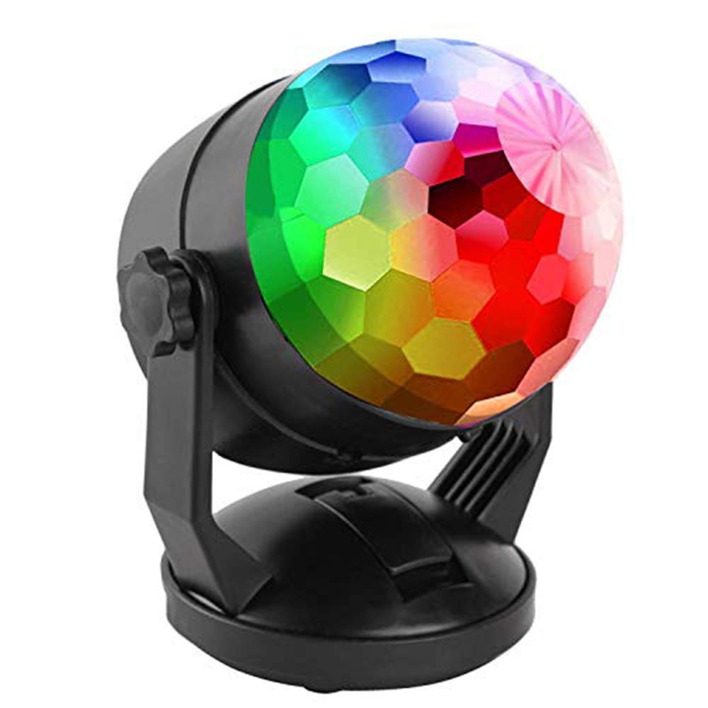 RGB LED Disco Ball Light - USB/Battery Powered, Sound Activated Mini Party Light, Portable Multicolor Rotating Disco Ball for Car, DJ, Bar, Club, Home, Christmas & Wedding Decor - Perfect for Kids Room, Dance Parties & Nightclub Events